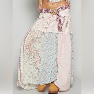 POL " Galveston " POL A-LIne Twill
Skirt with Button